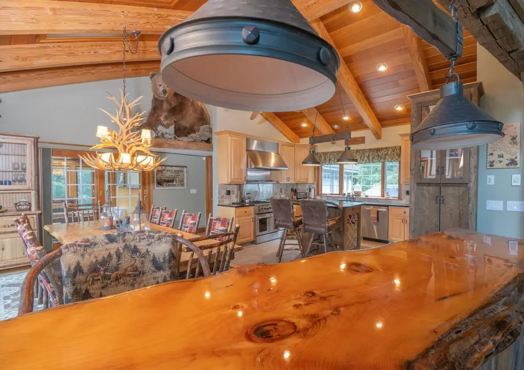 Open concept kitchen and dining area at 17 Point Road