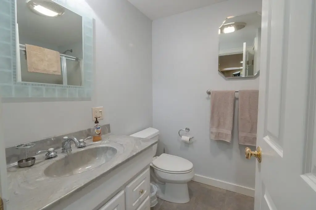 First-floor powder room