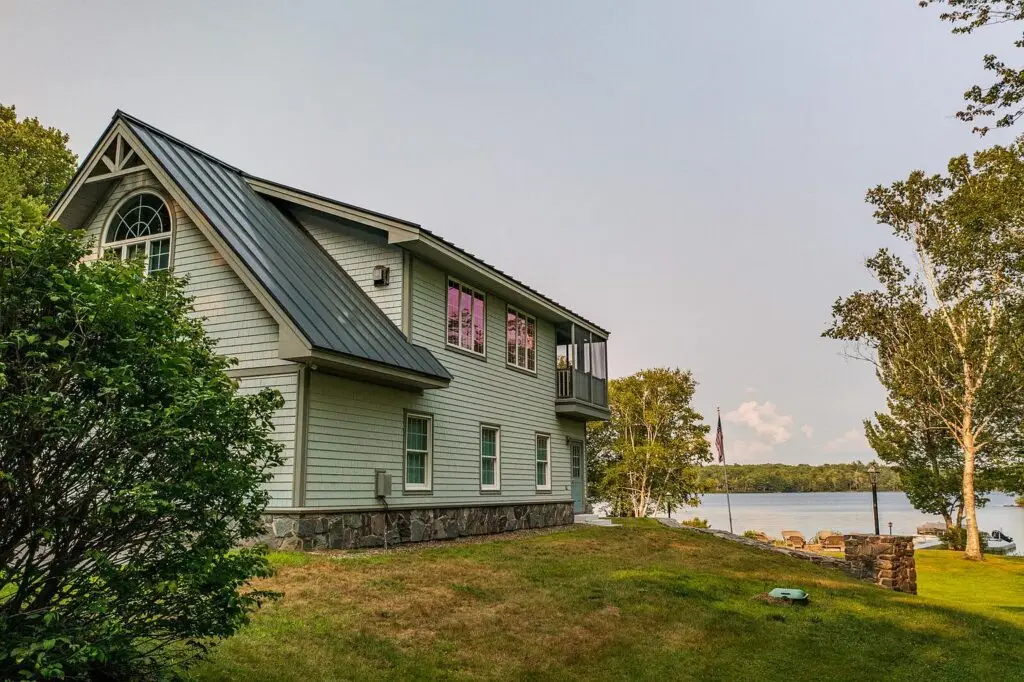 Side of the house with Wilson Lake beyond