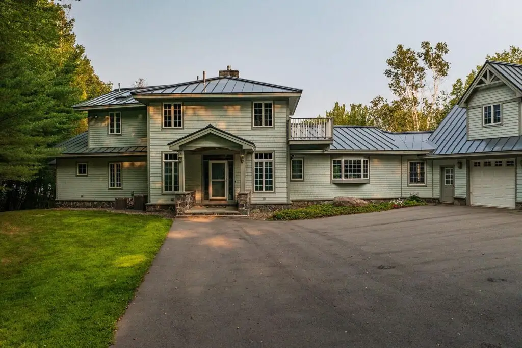 Front of the house at 17 Point Road at golden hour